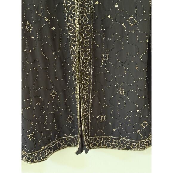 Vtg. JMD New York Black Beaded Sequin Long Sleeve Jacket Size M Cocktail Y2K 80s - Picture 5 of 12